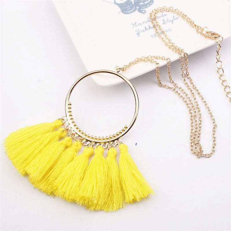 

Long Tassel Necklace For Women Maxi Statement Fashion Jewelry Cute Lovely Necklace Black Red White Big Boho