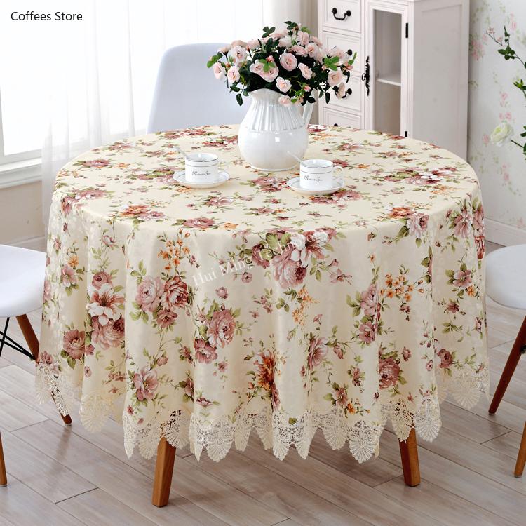 

European style lace tablecloth hollow garden table cloth flower fabric table cloth cover towels round tablecloth 1301, As pic