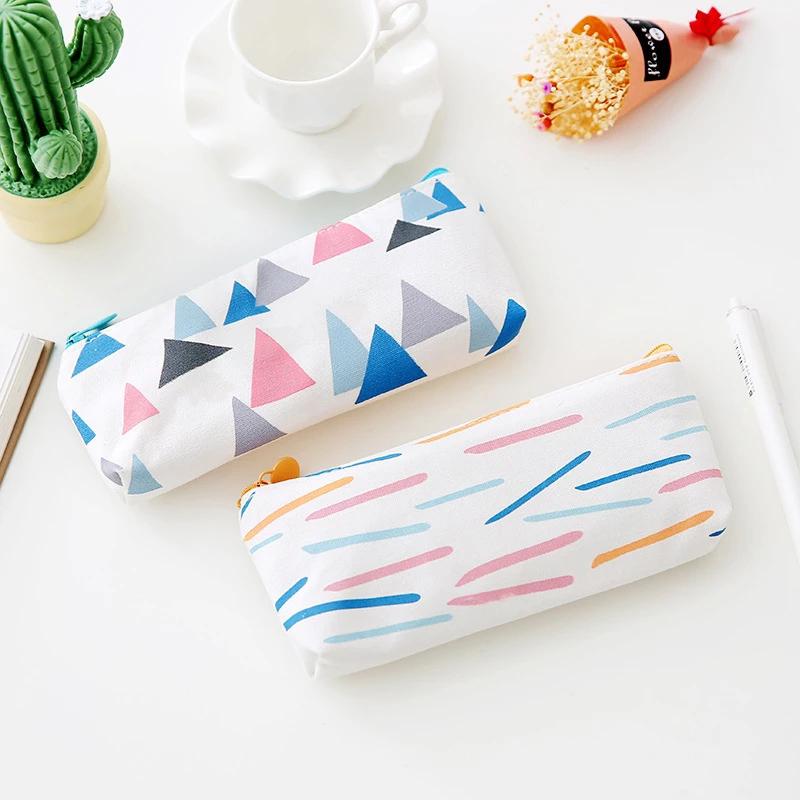 

Abstract landscape pencil case cute canvas school pencil case student stationery bag office school stationery