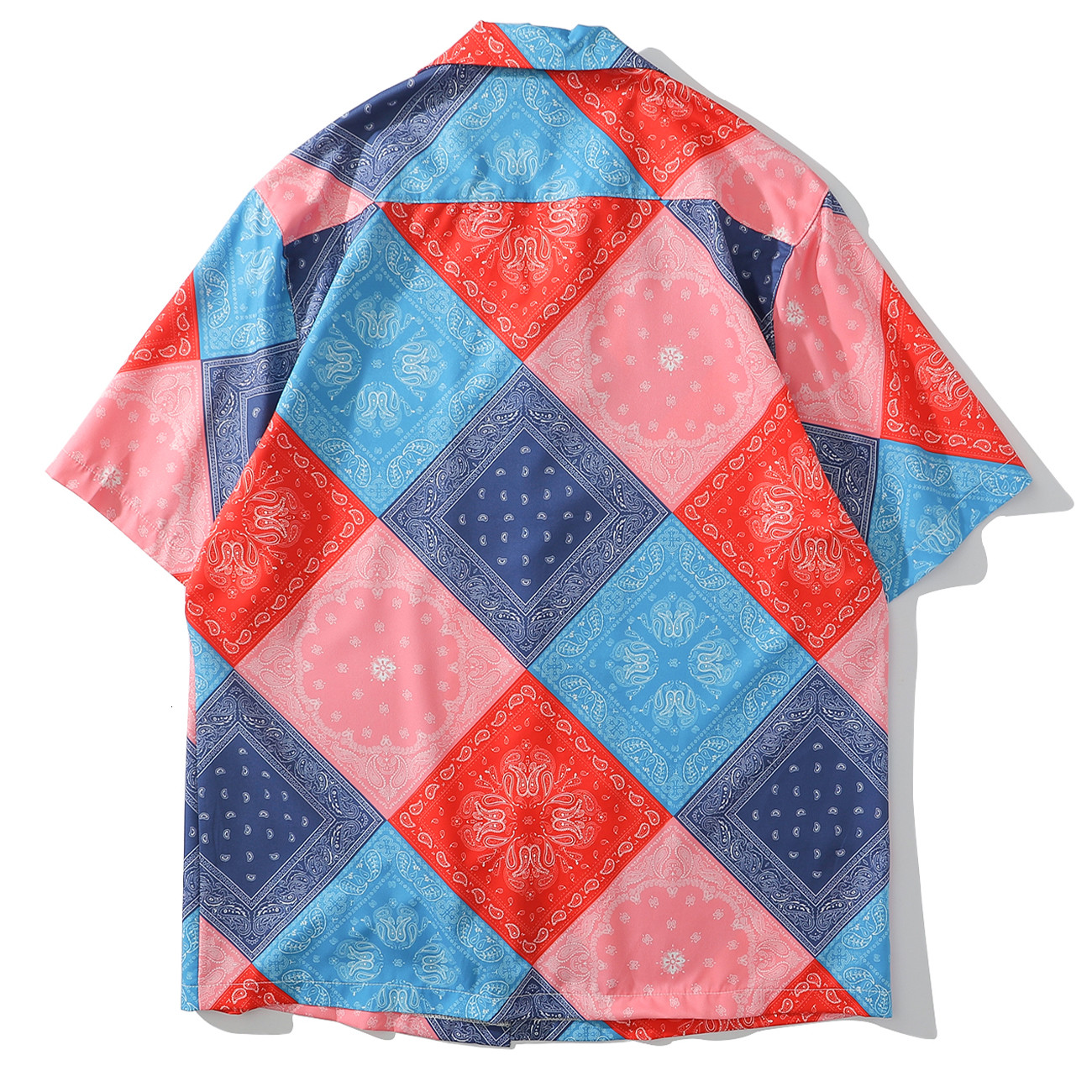 

2021 New Aelfric Eden Geometric Lattice Printing Hip Hop Shirt Summer Streetwear Hawaii Oversized Short Sleeve Harujuku Beach Shirts 1xi4, Purple