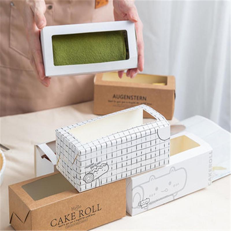 

10Pcs Bread Cake Paper Gift Box Transparent Window Candy And Sweets Cupcake Boxes Wedding Favor Navidad Gift Packaging For Home