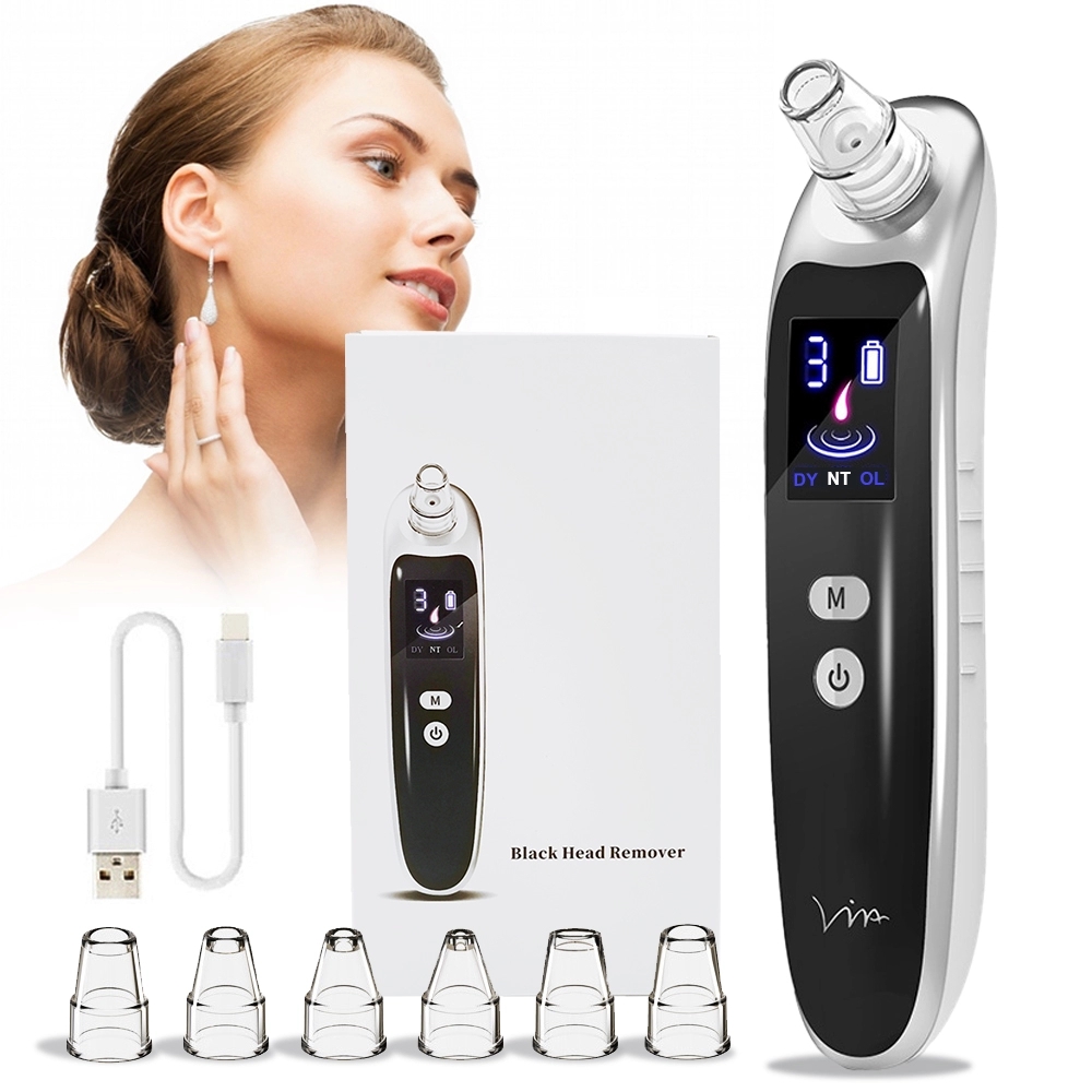 

Facial electric blackhead remove vacuum logo microdermabrasion portable smart derma suction tool kit acne pores cleanser 2021 NEW