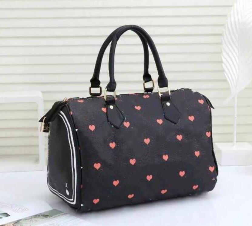 

Free shopping! new hot ladies love pattern Fashion handbag diagonal Boston Bag diagonal bag shoulder bag, Black