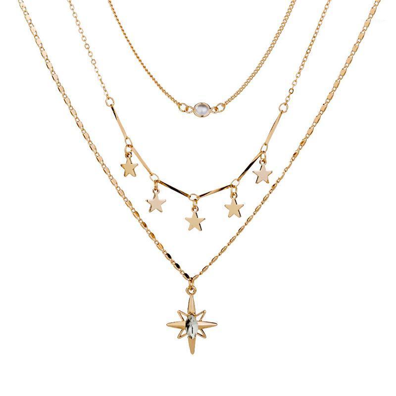

Cosplay Six-pointed Star Sun Multilayer Pendant Ms Pearl Necklace Anime Adult COS Accessories Props Christmas Halloween1