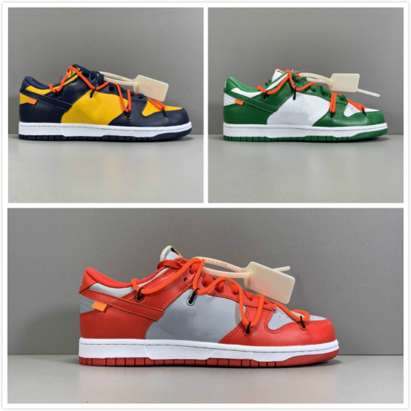 

Designer OwDunk Low Sneakers Running Shoes Futura x Flywire beaverton Green Orange Blue White Man Woman Shoe With Box buckle Best quality, Color 1