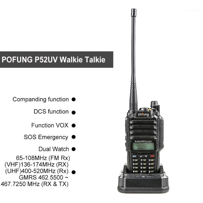 

P52UV Walkie Talkie Portable Handheld Transceiver Interphone VOX Function Battery Save LED FM Radio Two Way Radio1