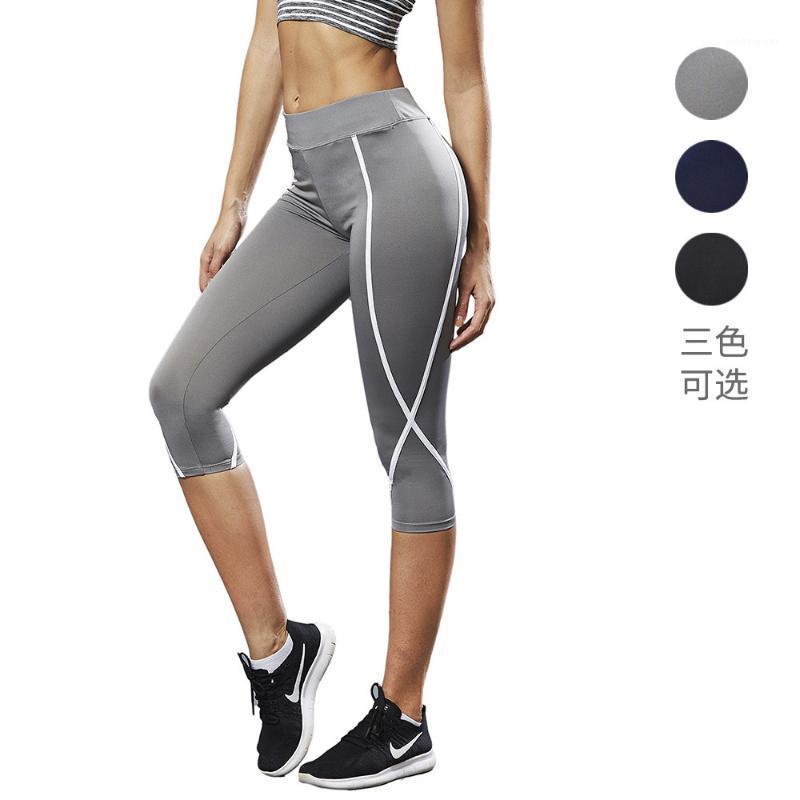 

Summer Sport Leggings Women Yoga Pant Elastic Stripe Running Trouser Crop Gym Leggings Fitness Tights Female1, Black