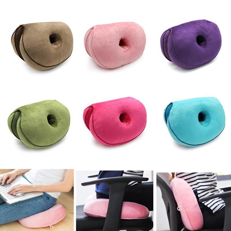 

Dual Comfort Cushion Plush Folding Pillow Shape Hip Cushion Lift Hips Up for Fits Car Seat Home Office Drophship, Army green