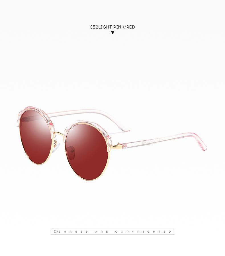 

New round frame polarized sunglasses women travel sunglasses fashion colorful
