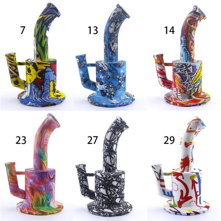 

Amazing silicone bong hookahs glass water FDA Pipes 530g dab rig with smoking accessories portable hookah unbreakable bongs