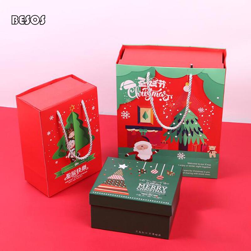 

Christmas Market Activity Party Red Green Base Christmas Tree Snowflake Star Candy Key Chain Self-use Wholesale Gift Box B106D