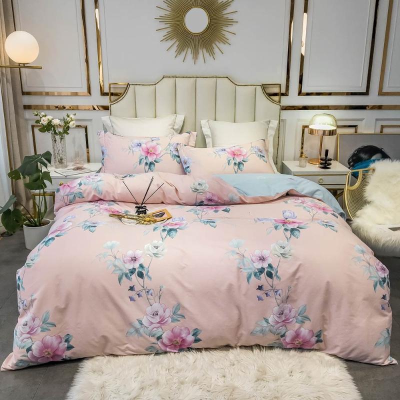 

Svetanya American Style Floral Flowers Cotton Fabric Bedlinens Twin  King Size Sheet Bedding Set Duvet Cover Pillowcases, 20206874
