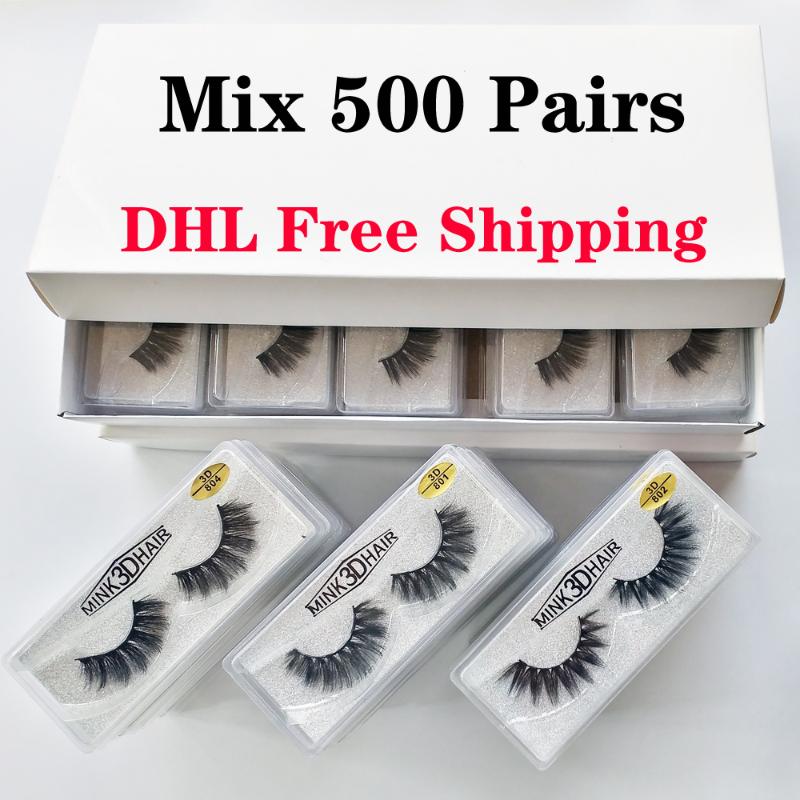 

Eyelashes Wholesale 100/300/500 Pairs False Eyelashes Thick Strip Mink Lashes Makeup Dramatic Long Mink Pack In Bulk
