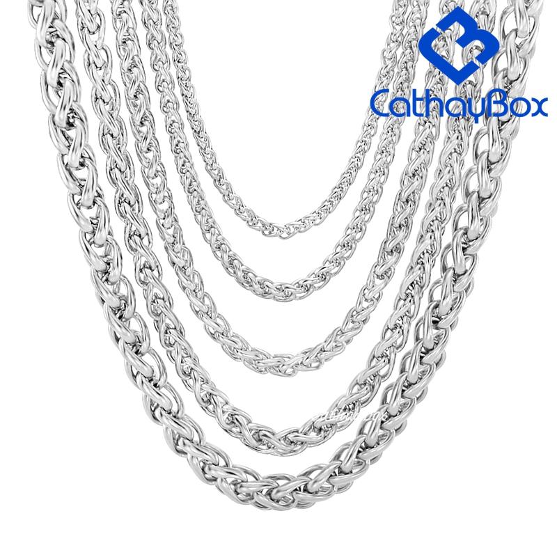 

Chains Men's Stainless Steel Wheat Chain Necklace For Pendants