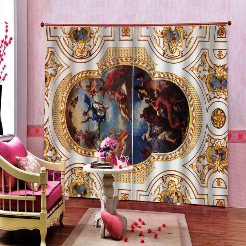 

Custom any size Modern European Angel oil painting Curtains for living room blackout curtains 3D home drapes, As pic