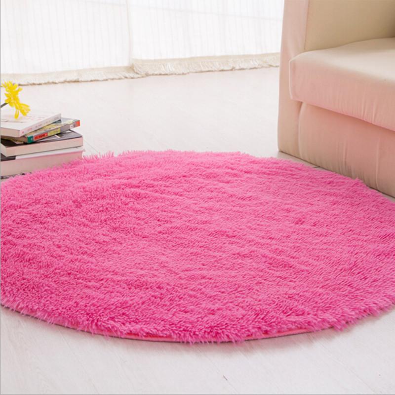 

Free Shipping Anti-slip 100*100*4.5cm Thick Big Round Floor Carpets For Living Room Bathroom Circle Mat Rug, Red