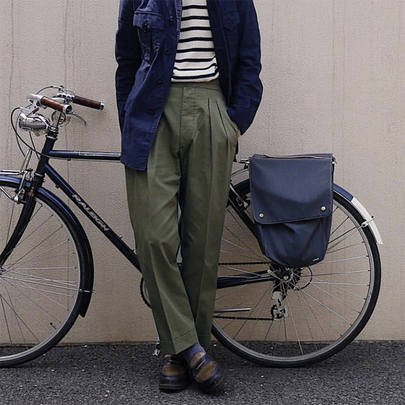 

Vintage gurkha army pants from the united Chinese military staight hogging ankle length casual trousers Y5RY, Green