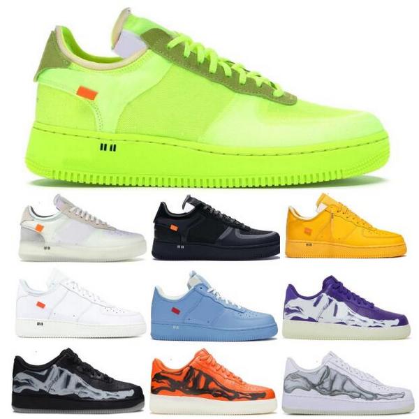 

Airforces 1 Low Off Running Shoes For Men Women Brooklyn MCA University Blue Gold Volt Moma Complexcons 2022 Outdoor Trainers Sneakers, Black
