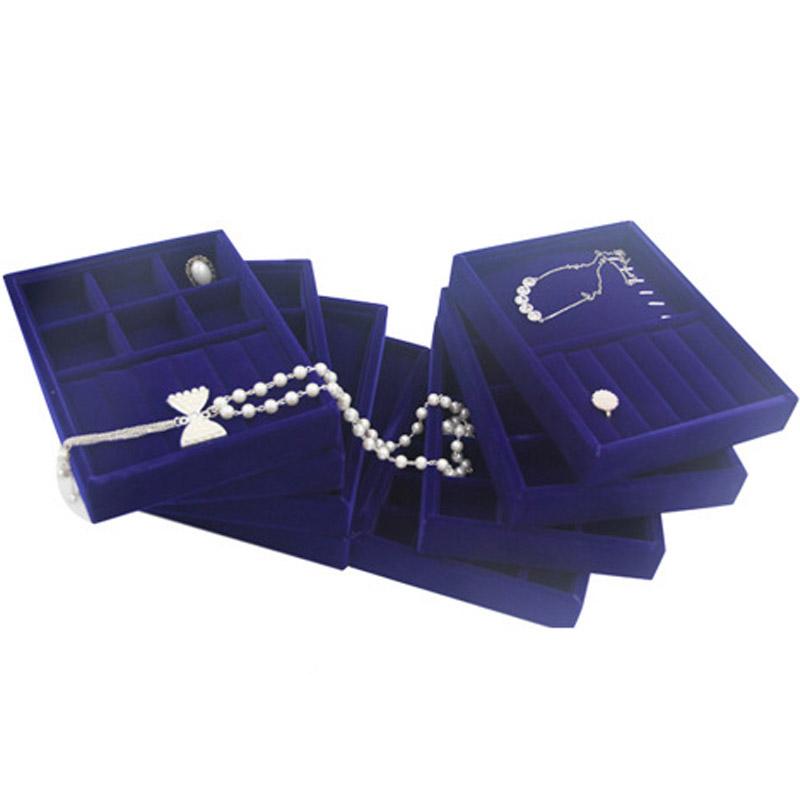 

20*15*3 cm Velvet Jewelry Display Tray Ring Earring Storage Case Bracelet Holder Necklace Pendants Tray Jewelry Organizer