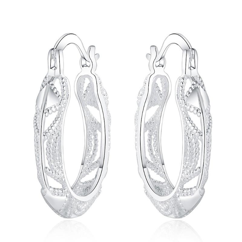 

OTOKY Hoop Earring Silver-plated alloy zircon imitation pearl earrings for women hoop earrings for women silver Woman earring