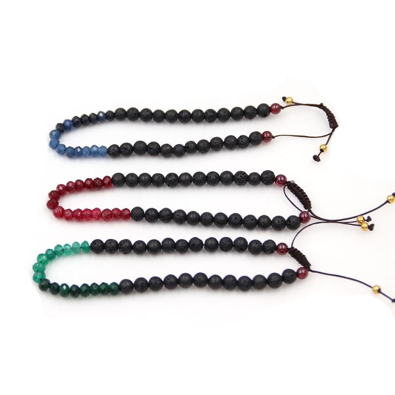 

Adjustable Black Lava Stone Bracelet Colorful Crystal Yoga Jewelry Women Fashion Gift Bracelets