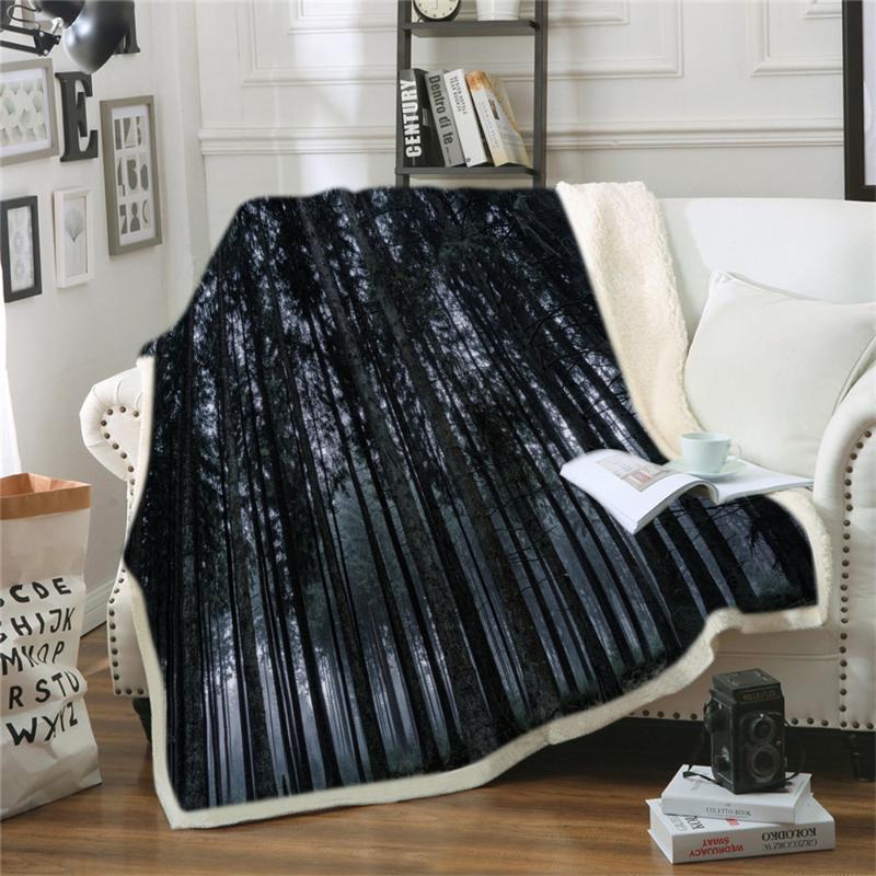 

Tree Sunset Blanket 3D Natural Style Blanket with Hat Keep Warm Soft Twin Full Size High Quality