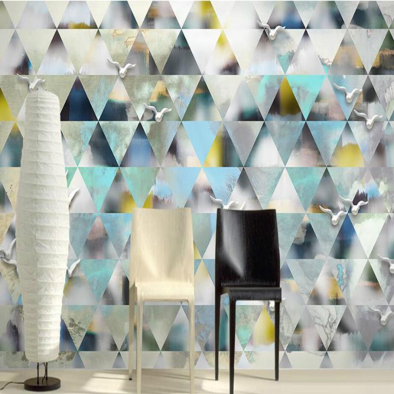 

Custom 3d Wall Paper Wallpaper for Walls 3d Modern Simple Diamond Geometry Wallpaper Murals Bedroom Home Improvement Decoration, Embossment paper