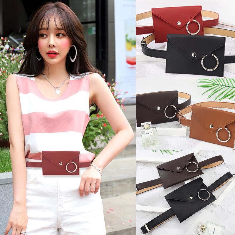 

Fashion New Women's Leather Waistband Mini Mobile Phone Bag Lady's Waistband Pu Belt, Black