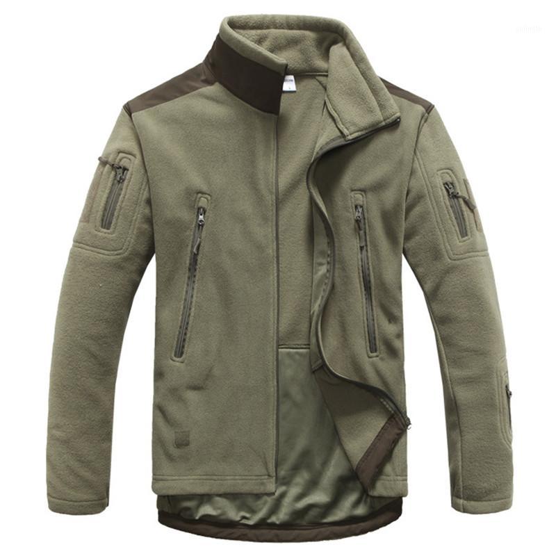 

Men Fleece Thermal Tactics jacket outdoor Multi-pocket camping Polar outerwear Riding Soft shell coat New Army clothing1, Black