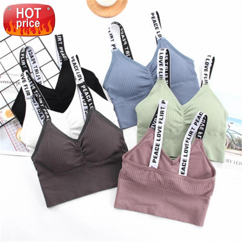 

Sports Bra Padded Breathable Soft  Yoga Sportswear Vest For Fitness Muliti Colors Gym Bra Female Running Active Wear #q63S, White