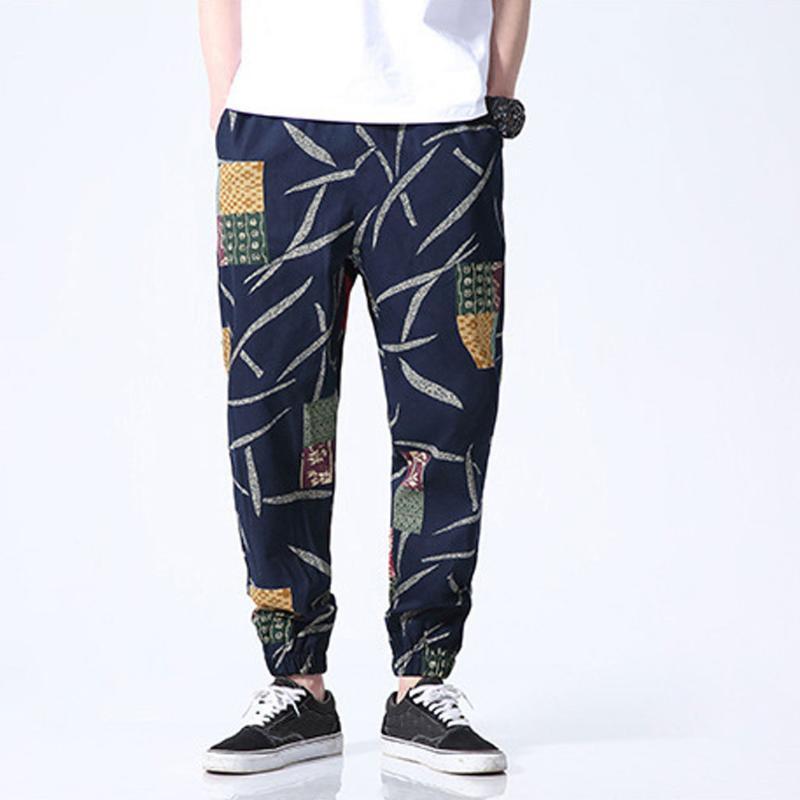 

Vogue Track Pants Men's Autumn New Fashion Chinese Style Harem Pants Comfortable Beam Trouser1, Navy