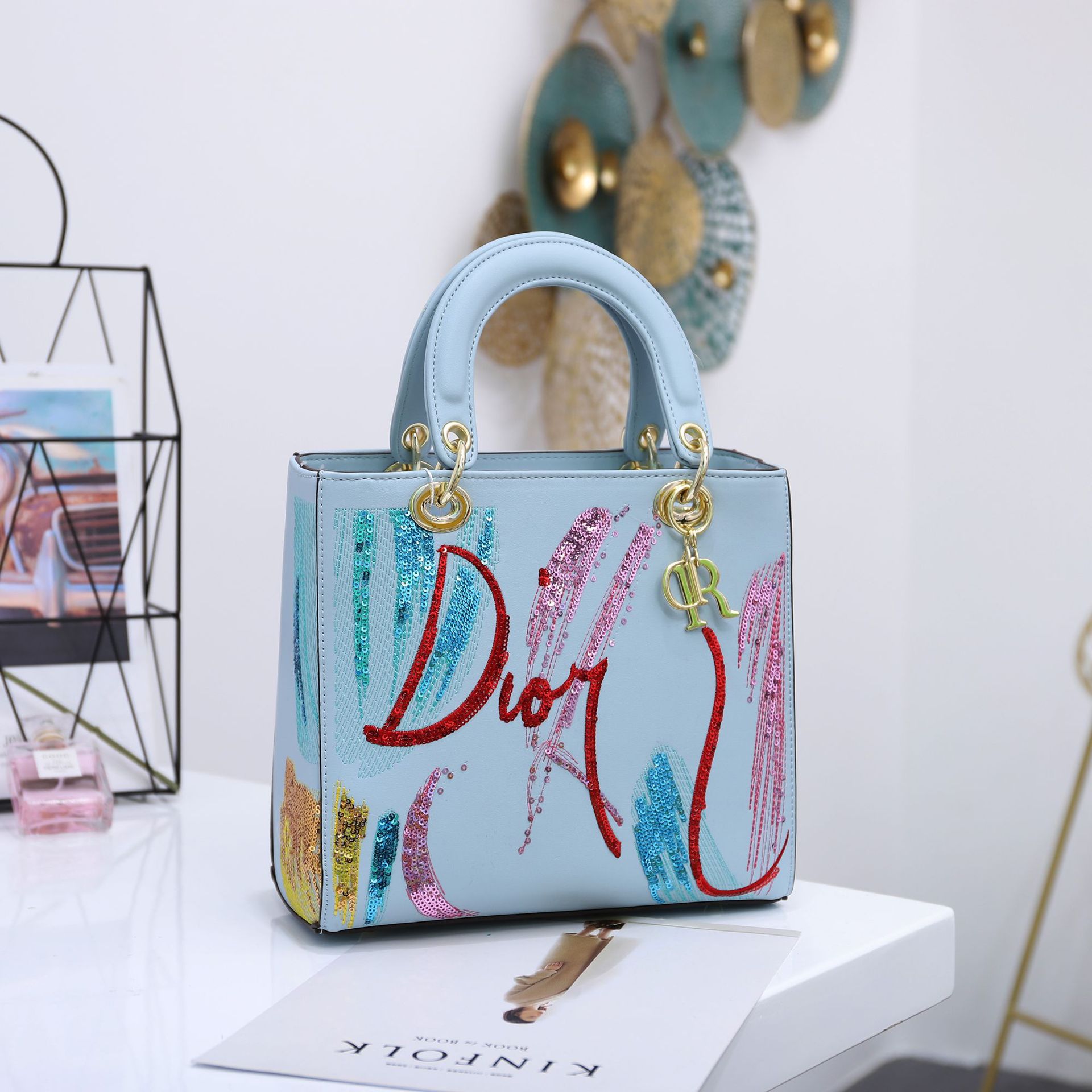 

sequin embroidery ladies bag home garden women shoulder or handbag paillette shoes pu bags size 25 51223cm stailess steel fitting vertical style