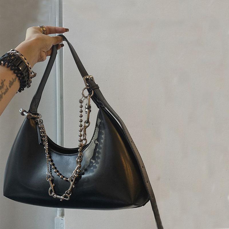 

Fashion Chians Hobos Bags Big Luxury Female Zipper Underarm Shoulder Bag Black Women's Leather Handbag Lady Sac A Main Clutch