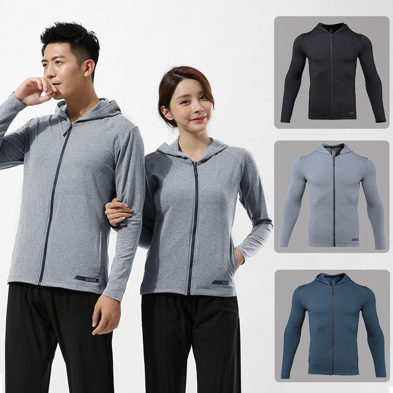 

Leisure sport coats the new 2020 men and women couple costume autumn quick-drying running fitness clothes outdoors clothing, Black
