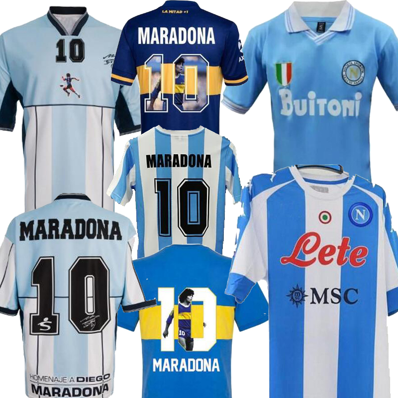 

78 86 2001 Argentina 86 87 napoli 81 Boca Maradona commemorative argentine Inspired Napoli 20-21 Fourth retro football soccer jersey shirt, 1986 retro