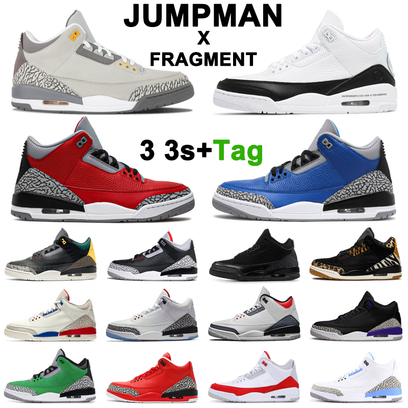 

Jumpman 3 3s men basketball shoes Cool Grey Laser Orange Varsity Royal Cement Red Black Cat Pure White mens trainers sports sneakers, Sport blue