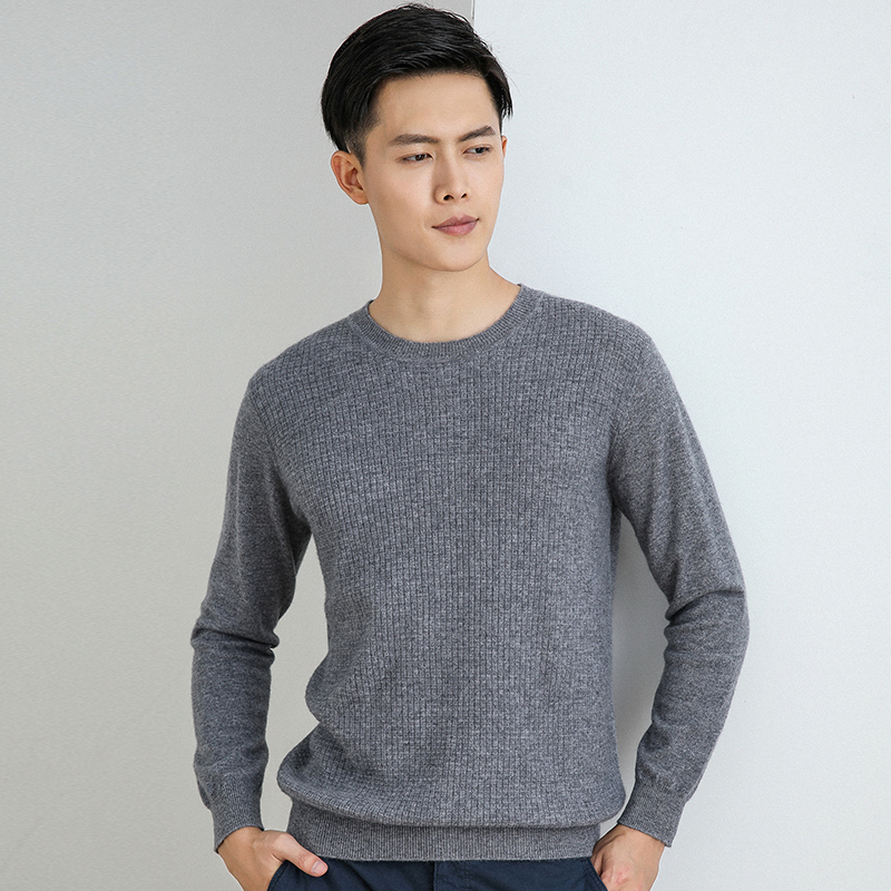 

2020 Winter Men' 100% thick hot cashmere The solid man' neck fine fine-tuning sweater, Black