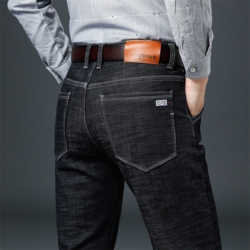 

Men's brand jeans autumn and winter new high quality cotton Slim stretch denim jeans young fashion casual men's trousers 201111, Blue