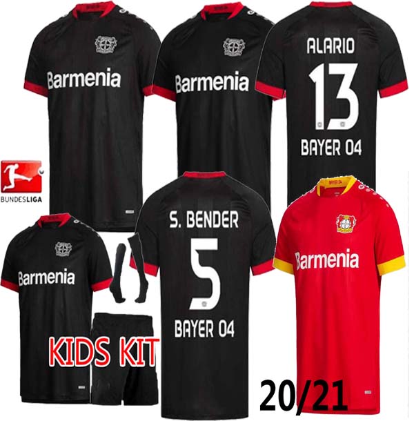 

best 20 21 leverkusen Soccer Jersey L.BENDER 2020 2021 Bayer 04 leverkusen HAVERTZ Jersey DEMIRBAY maillot VOLLAND Men Kids Football Shirt, Black