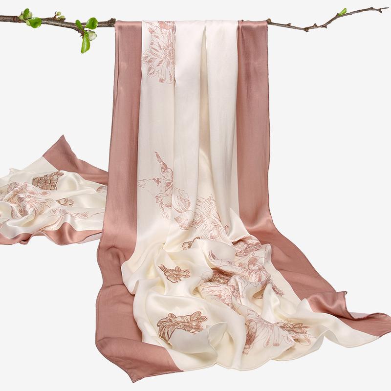 

100% Pure Silk Scarf Women Hangzhou Real Silk Foulard Femme Shawl,Wraps for Ladies Hollow Embroidery 12 / Natural Scarves, Blue;gray