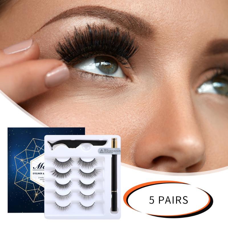 

Eyeliner Eyelashes Kit 3D Eyelashes Liquid Eyeliner with False Lashes Wispy Makeup Beauty Extension Tools