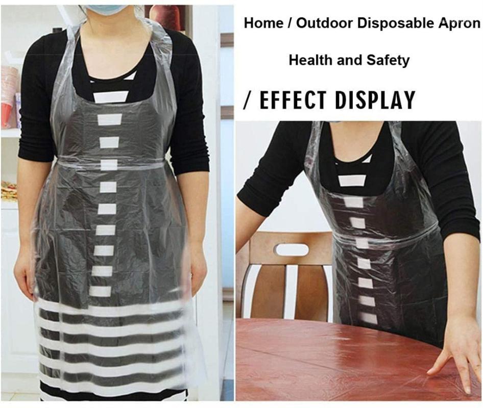 

100PCS Disposable Cleaning Apron Adults Unisex Disposable PE Apron For Cooking Sanitary Cleaning outdoor camping hairdresser1