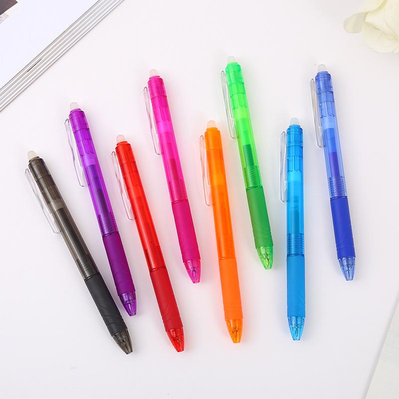 

40 pcs/lot Candy Erasable Press Gel Pen Cute 0.5mm 8 Colors Neutral Drawing Pens Office School writing Supplies Promotional Gift