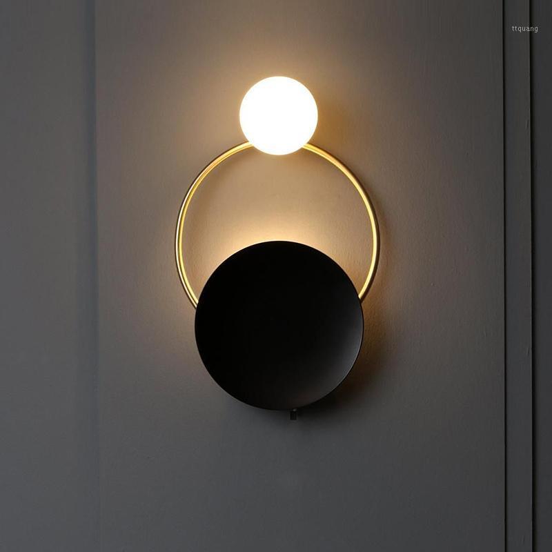 

Modern Led Wall Light for Bedroom Bedside Aisle Corridor Living Room Villa Light Black Foyer Round Wall Lamps Home Decor1