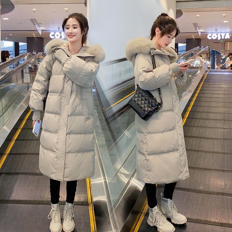 

Make the cotton-padded clothes down jacket female han edition of the new students long loose big yards after knee cotton-padded, Black