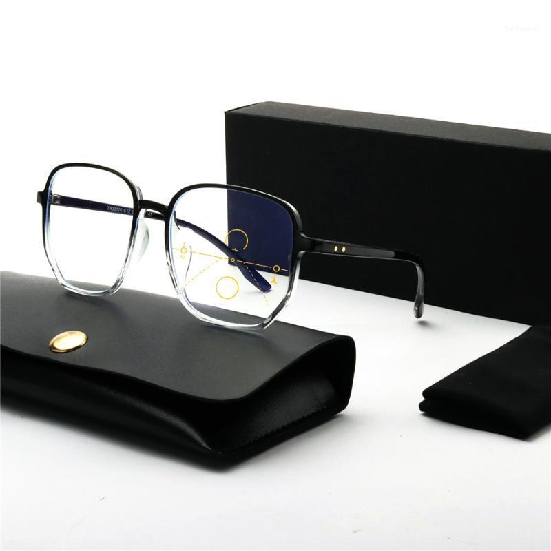 

MINCL/2020 New Men Quality Progressive Lenses Reading Glasses Fashion Round Full Rim Classic Multifocal Glasses for Men NX1