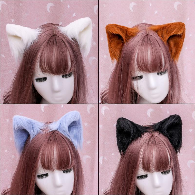 

2pcs/Set Lady Cat Ears Hair Clip Girls Fashion Lovely Furry Animal Hairpins Cosplay Party Hair Hoop Costume Accessory