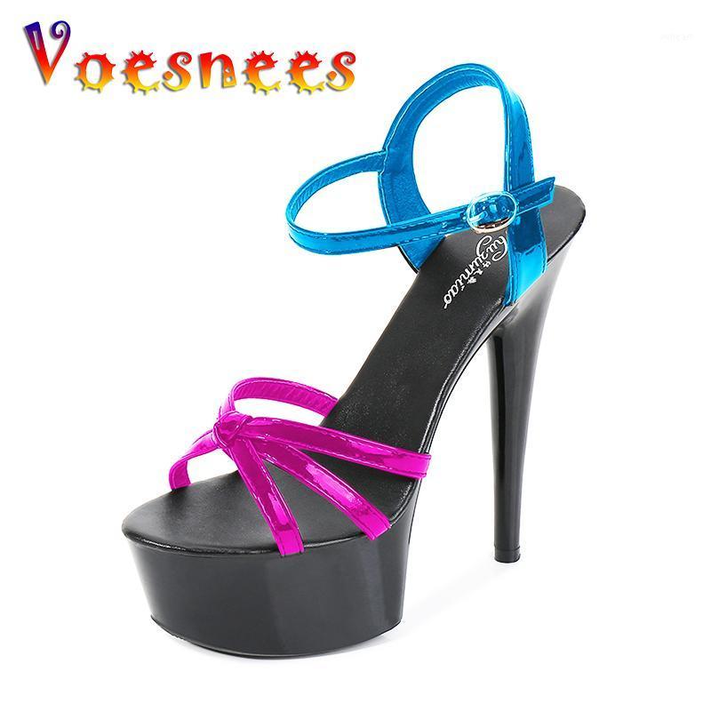 

Voesnees Platform Sandals Open Toe Cross Strap Colorblock Women Shoes Summer Sexy High Heels Fish Mouth Ladies Stiletto Shoes1, Multi