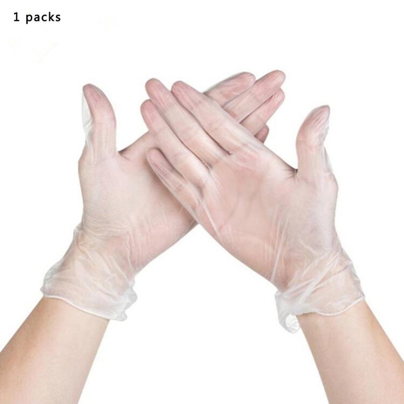 

100Pcs Disposable Transparent Pvc Gloves Beauty Tattoo Protective Gloves Labor Insurance Industrial Pvc