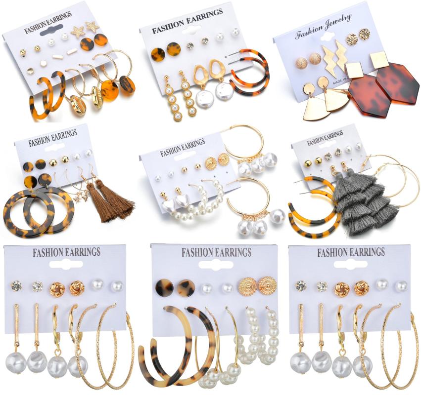 

New Tassel Acrylic Pearl Earrings For Women Bohemian Earrings Set Unique Fine Big Earring 2020 Brincos Fashion Charms Jewelry